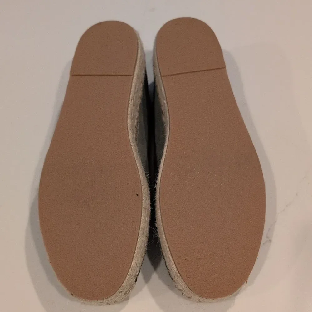 Talbots Quinn Suede Horsebit Bow Platform Espadrilles Shoes Size 10 Sagebrush